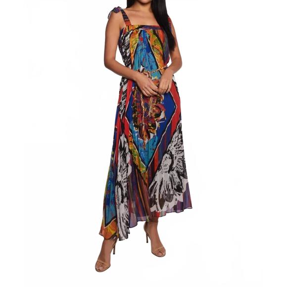 NEW ALBERTO MAKALI ribbon romance maxi dress in multicolor - Picture 1 of 2